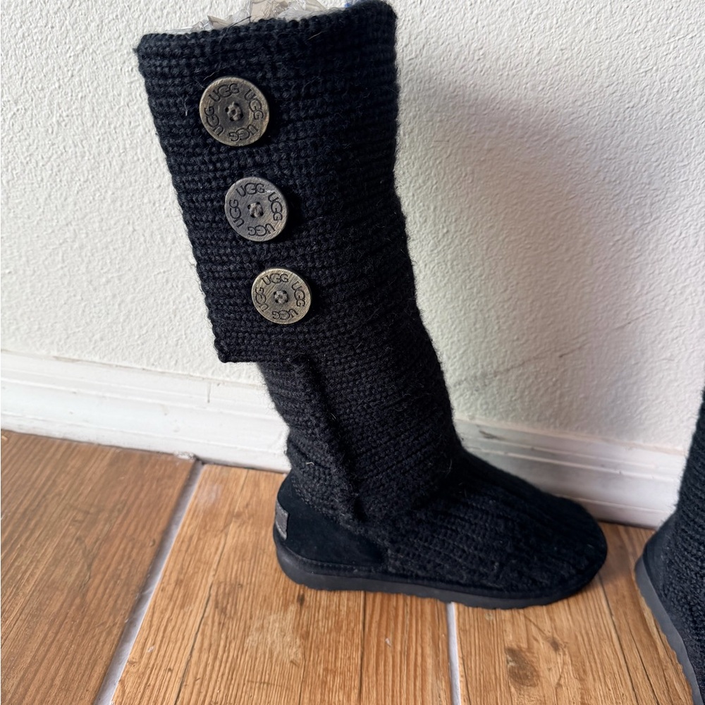 UGG Black Knit Winter Boots